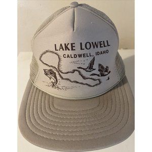 Vintage Idaho Lake Lowell Truckers Mesh Hat